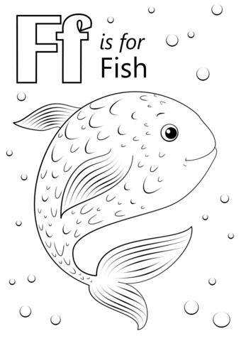 Letter F Is For Fish Coloring Page